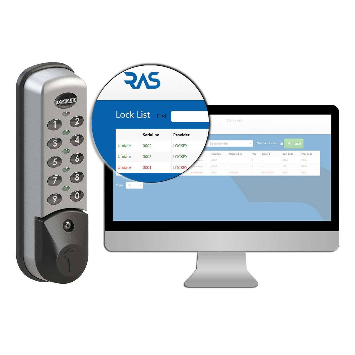 Digital Combination Cabinet and Locker Lock White I64580
