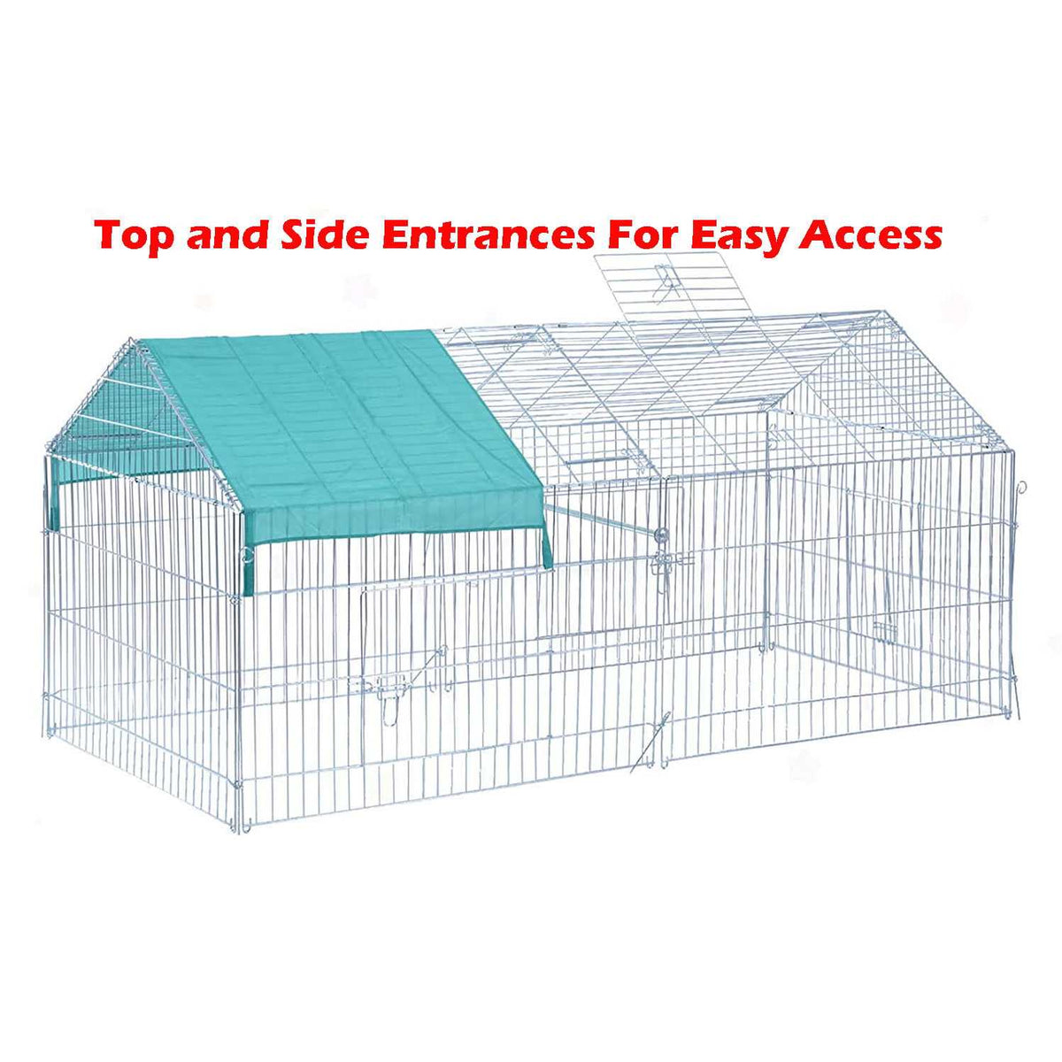 Large Galvanized Steel Outdoor Pet Hutch Enclosure B29618