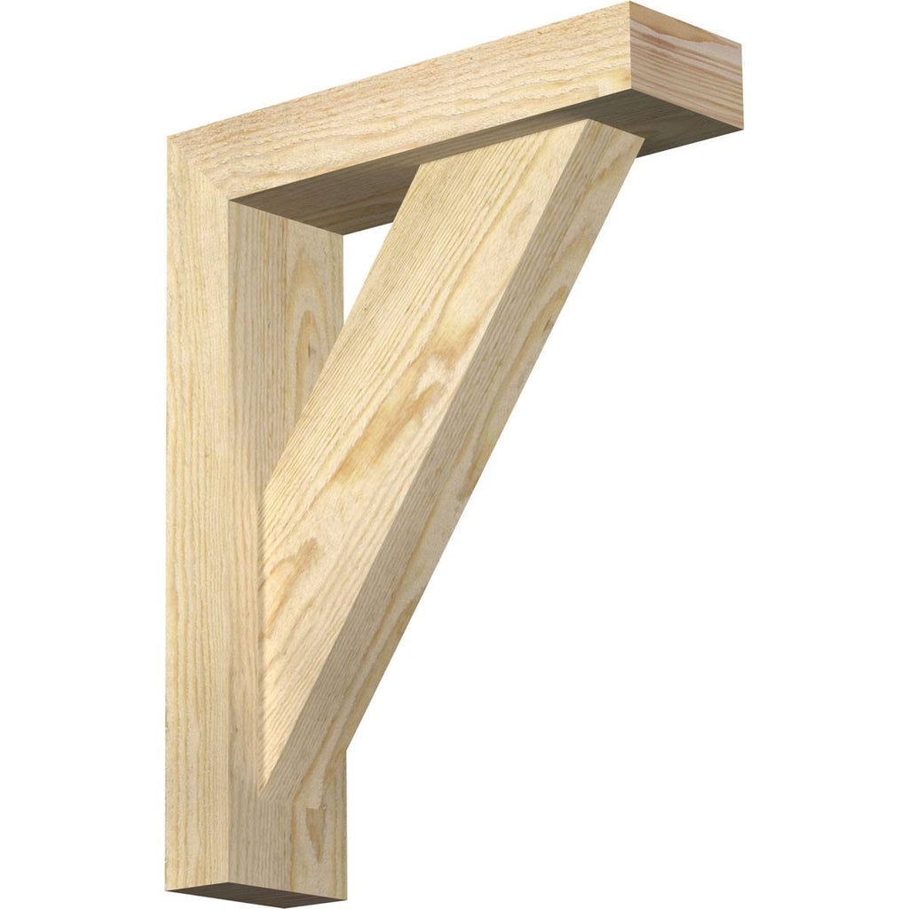 Traditional Block Rough Sawn Bracket with Offset Brace, Douglas Fir A96792