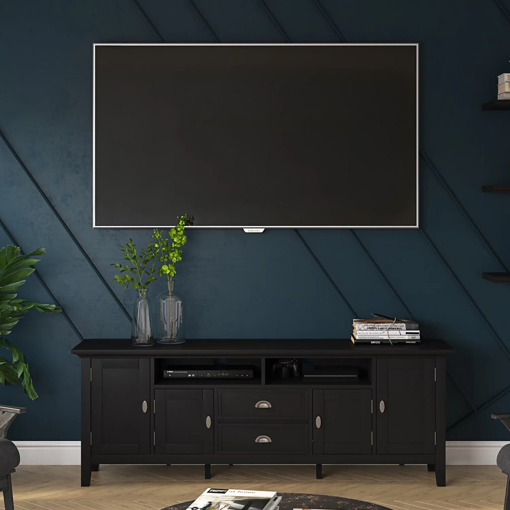 Black Wood 72 inch TV Media Stand B21133