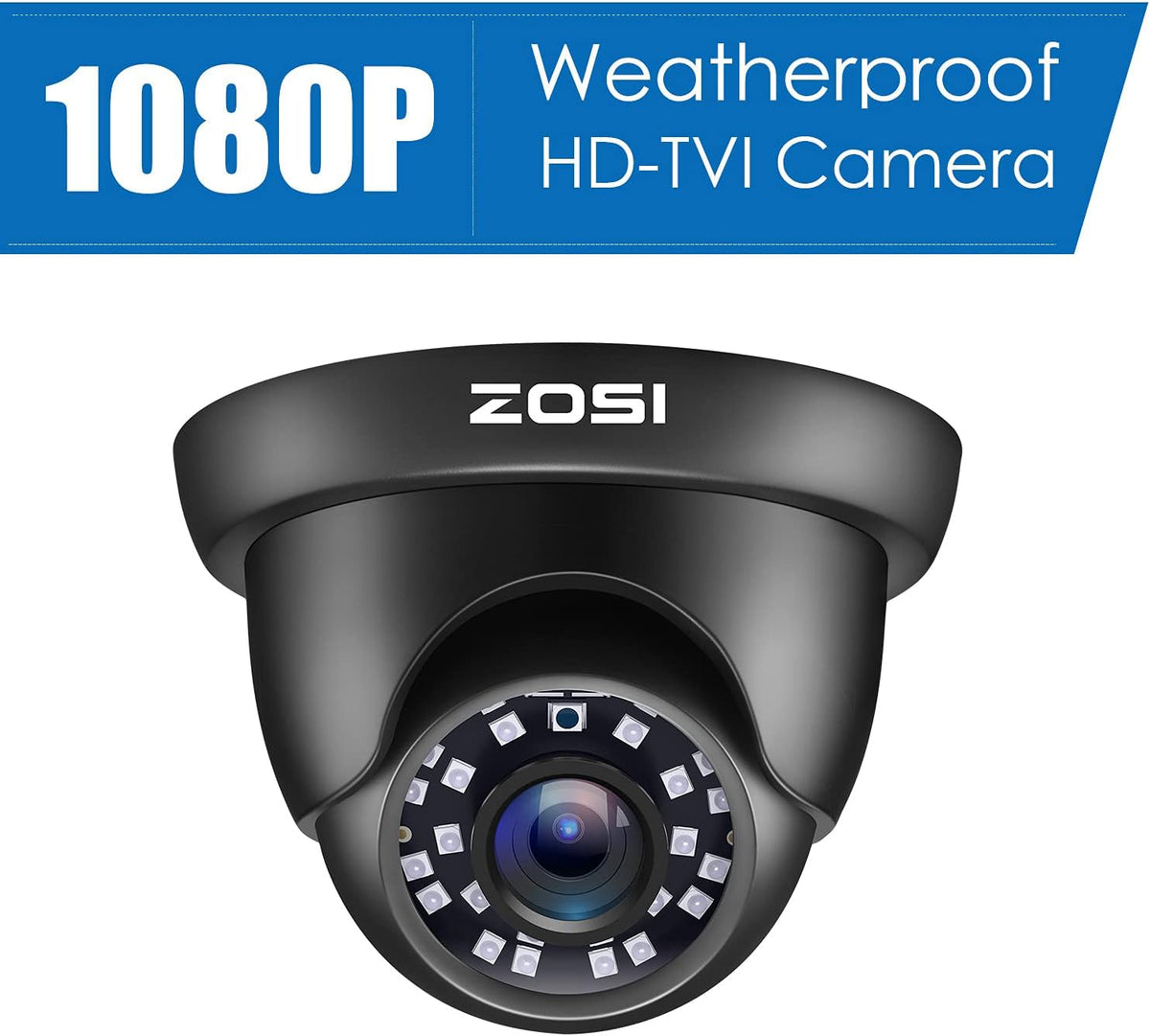 4 Pack 2MP 1080p HD-TVI Black Dome Security Camera with 80ft Night Vision U507111