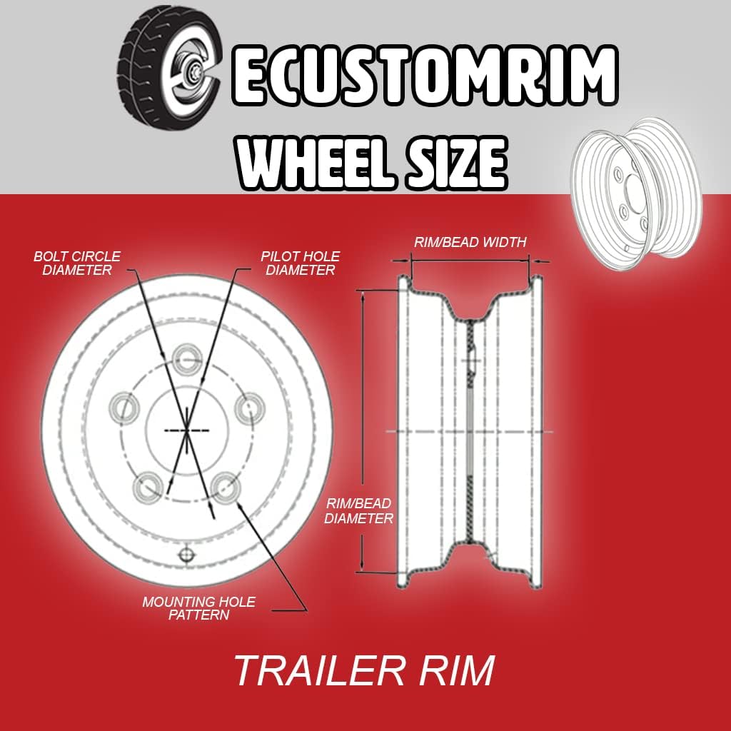 Radial Trailer Tire and Rim ST205/75R15 LRD 15X5 5-4.5 White Spoke Wheel M2619