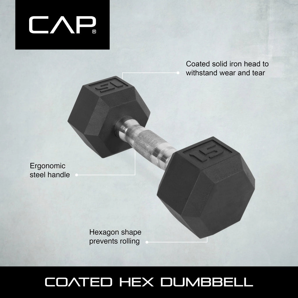 3lb Rubber Hex Dumbbell F1734