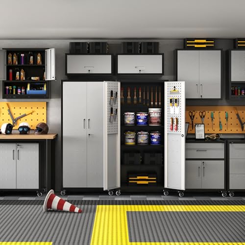 Metal Garage Storage Cabinet with Wheels B4136