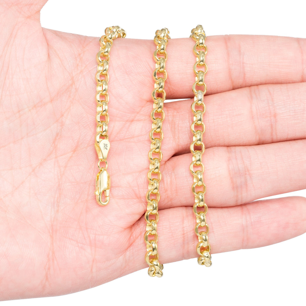 10k Yellow Gold 5mm Rolo Chain Necklace 18" - 24" F774191