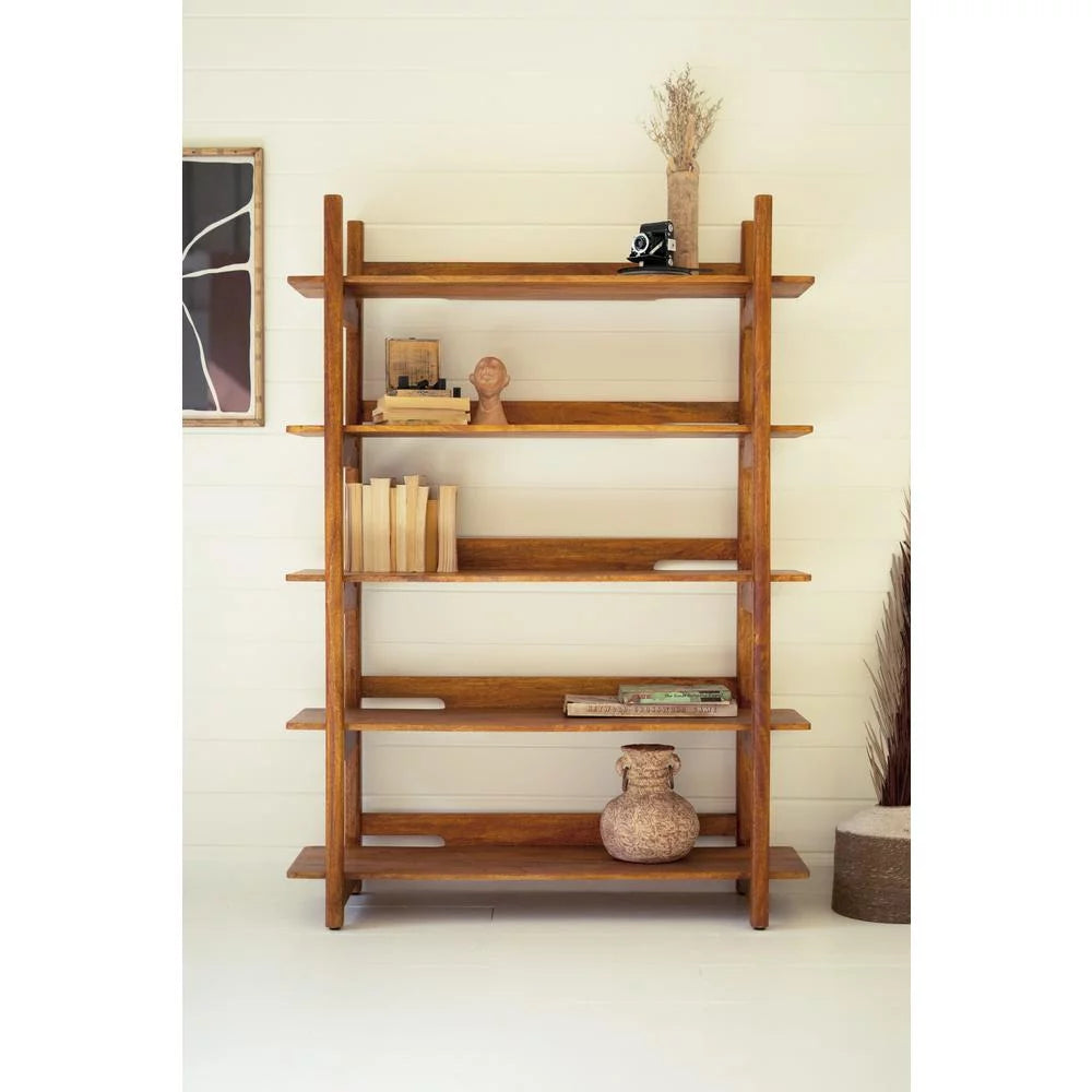 Mango Wood Bookshelf with Teak Finish A117
