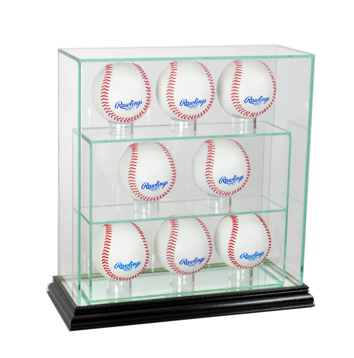 Black 8 Upright Glass Display Case X9470