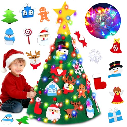 3D DIY Felt Christmas Tree with 20 Hanging Ornaments W838855