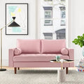 Tea Rose Velvet Square Arm Loveseat E666