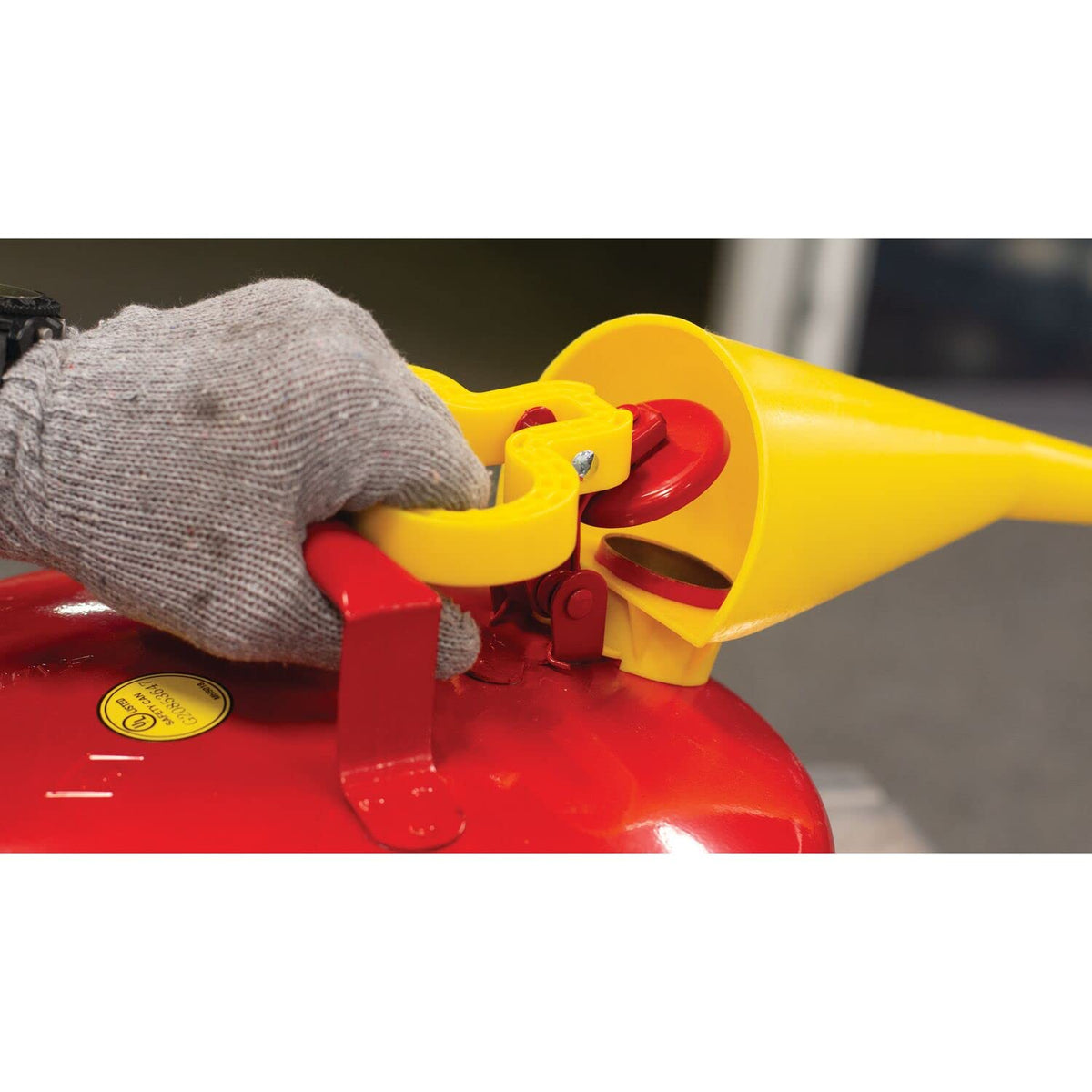 Red Galvanized Steel Type I Gasoline Safety Can with Funnel, 5 gallon Capacity, Pack of 2 W39806
