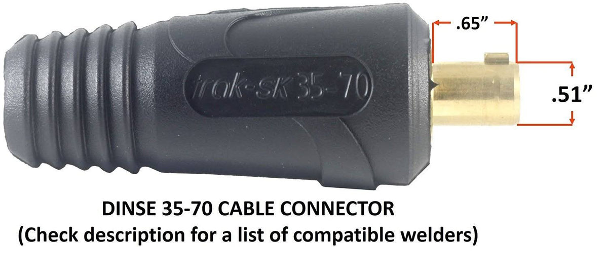 200 Amp Welding Leads Assembly Set with Terminal Lug Connector, #2 AWG Cable, 25 Feet Each Lead J736197