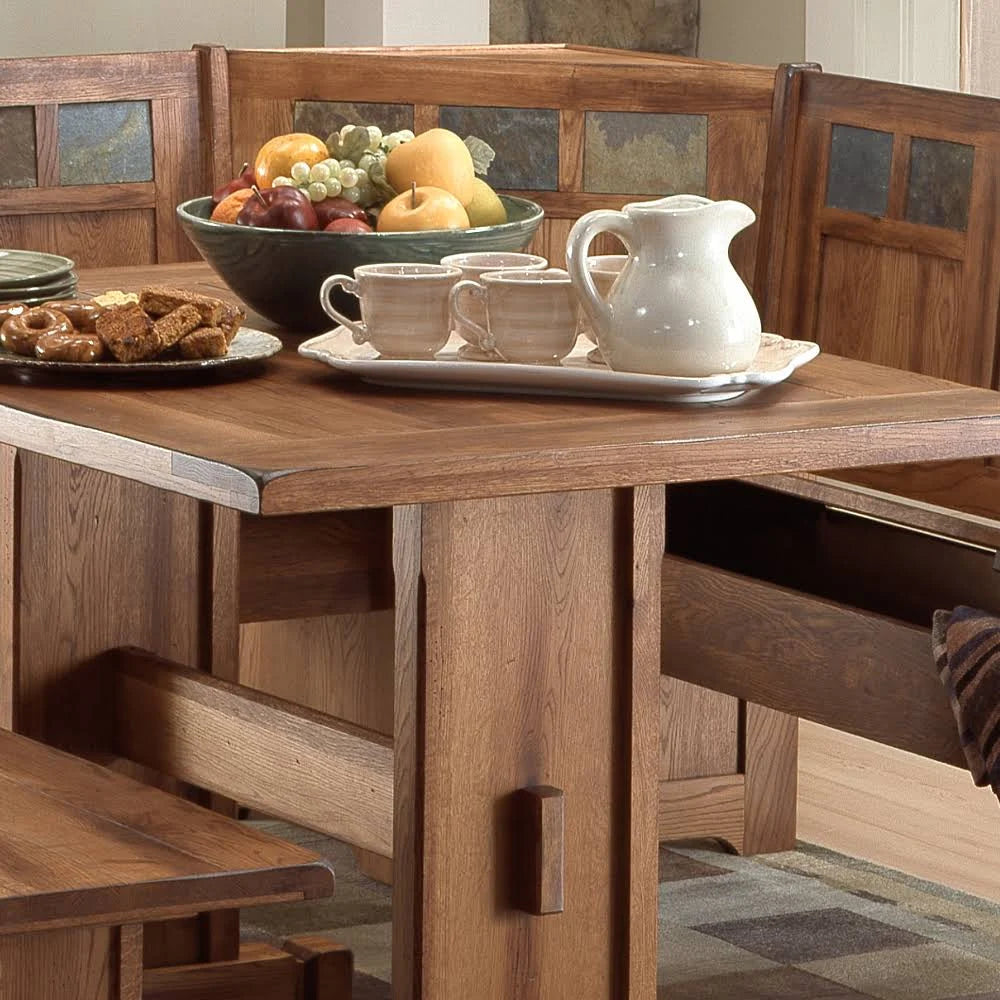Rustic Oak Breakfast Nook Set P605