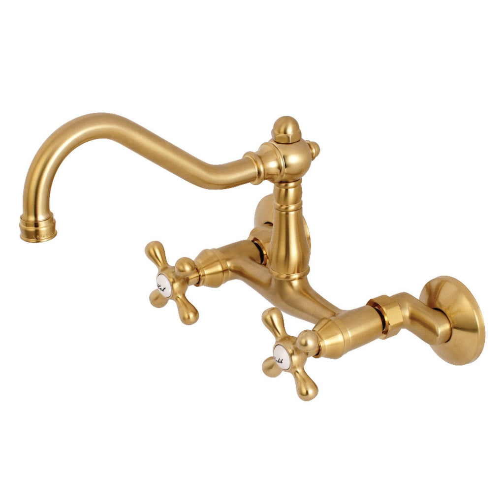 Brushed Brass Adjustable Wall Mount Kitchen Faucet I5066